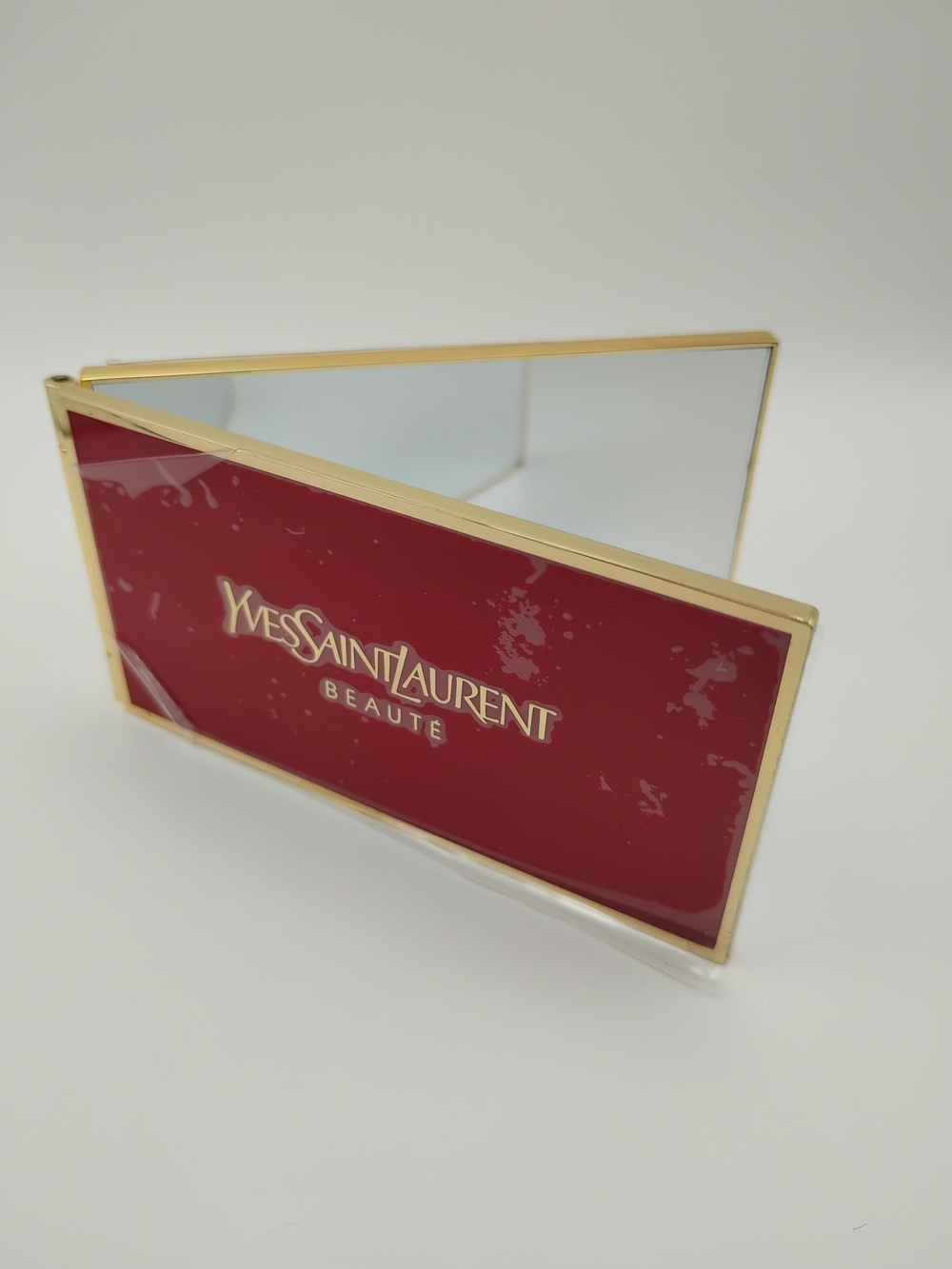 Yves Saint Laurent Red Gold Accent Compact Mirror